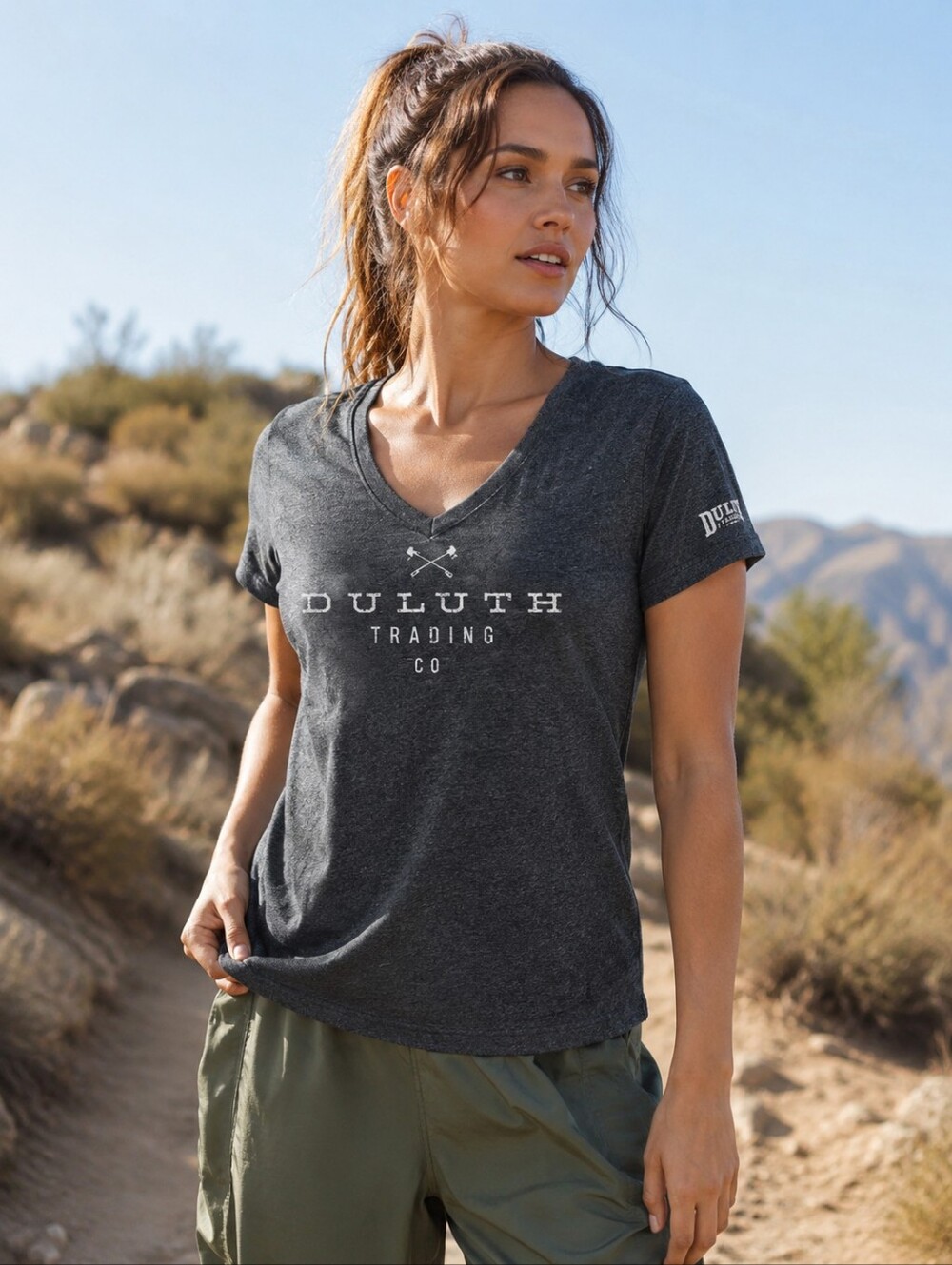 Duluth Trading Company V- Neck Tee Size Small